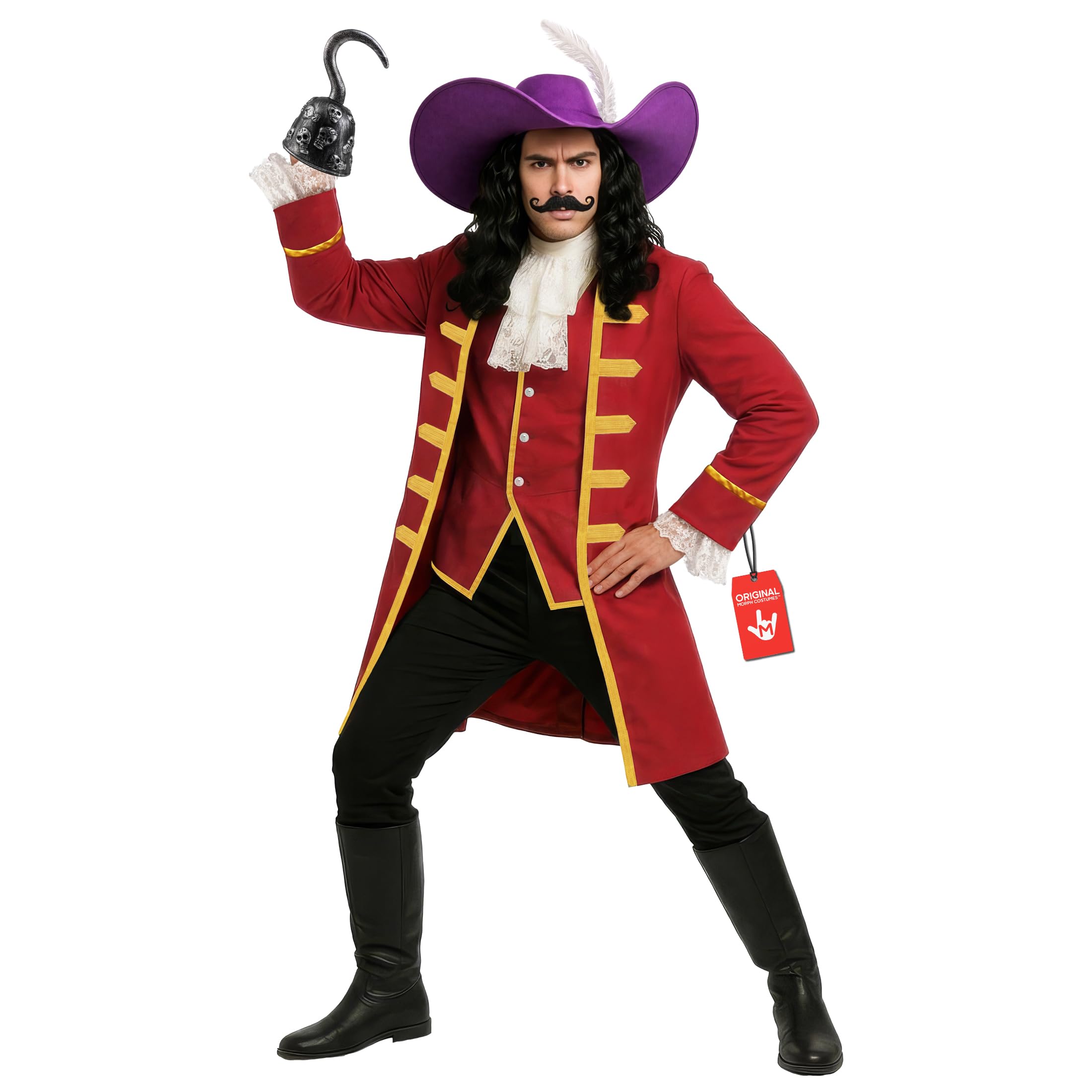 Morph Pirate Costume Men Adult, Captain Pirate Halloween Costumes for Men, XXL