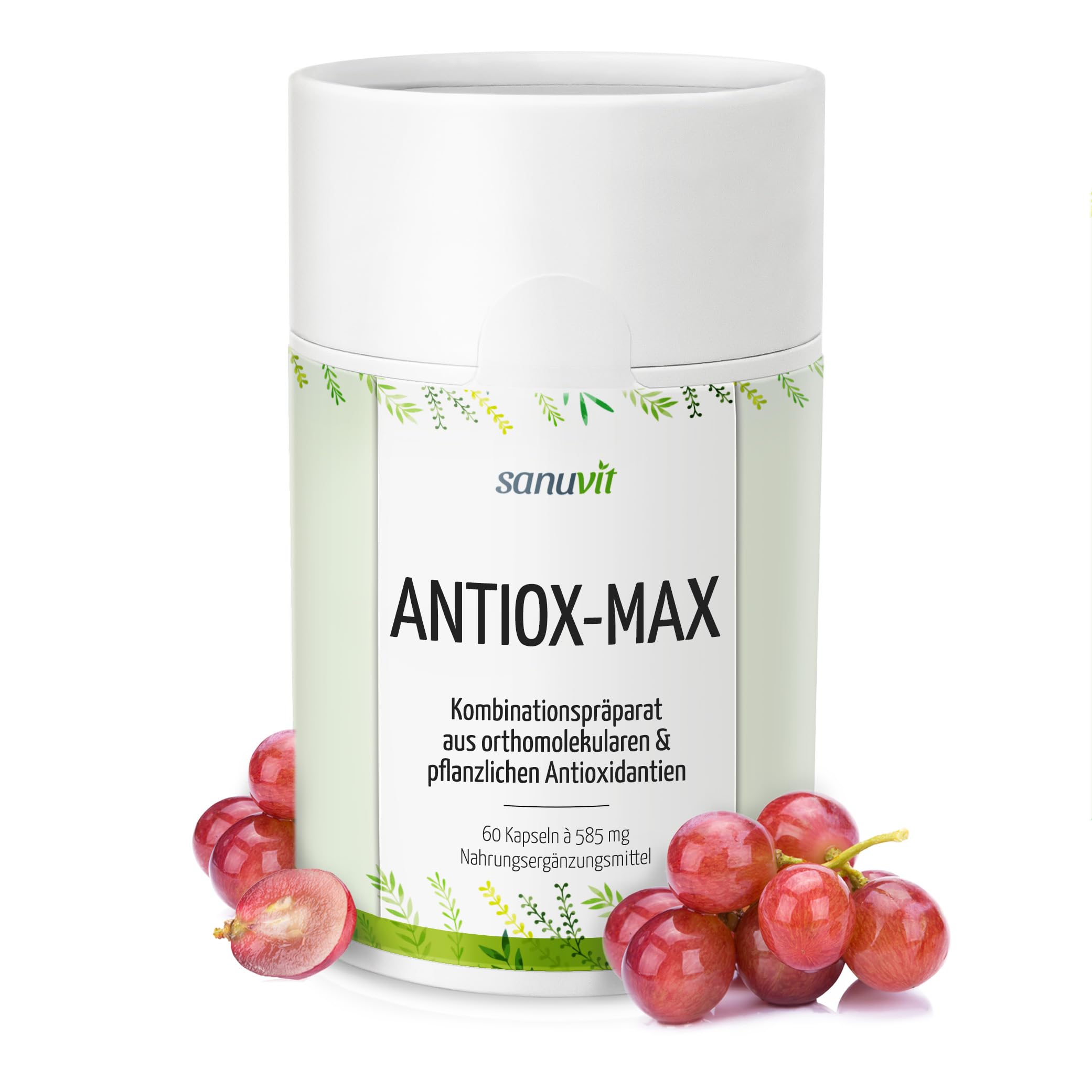 Sanuvit Antiox-Max 60 Kapseln - Reinstoffprodukt direkt vom Hersteller (hypoallergene Manufaktur)