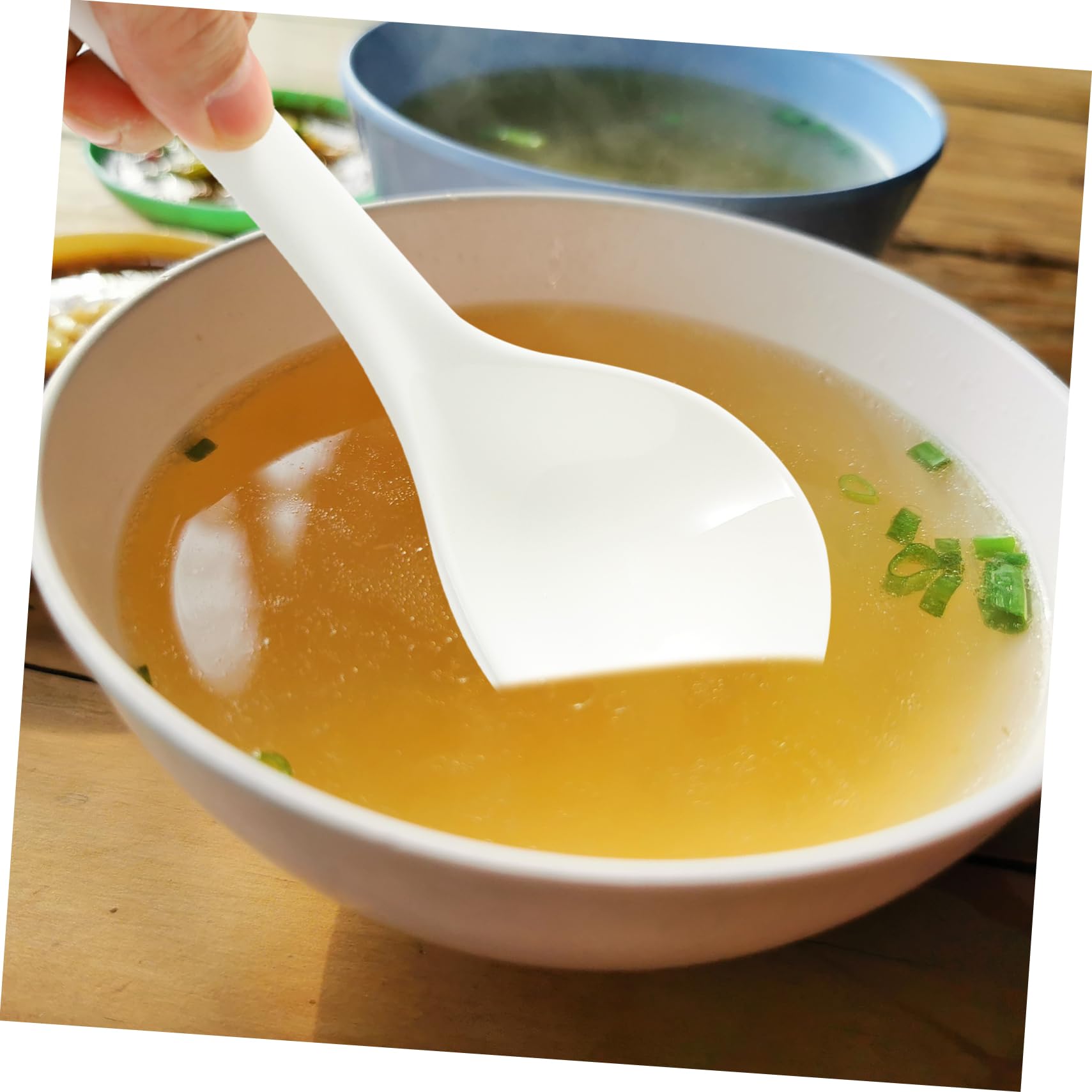 VALICLUD Cucharas de Cerámica Grande para Sopa Porcelana white Utensilios de Cocina Elegantes y Prácticos para Hogar y Restaurantes