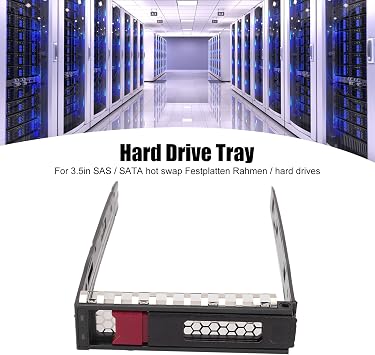 Tray 35in. for Apollo 4200 4510 1650 G9 G10, SAS Hard Drive Tray, Metal ABS Material Hard Drive Carrier with 4 Screws, Compatible with 35in. LFF SAS Hot Swap Hard Drives