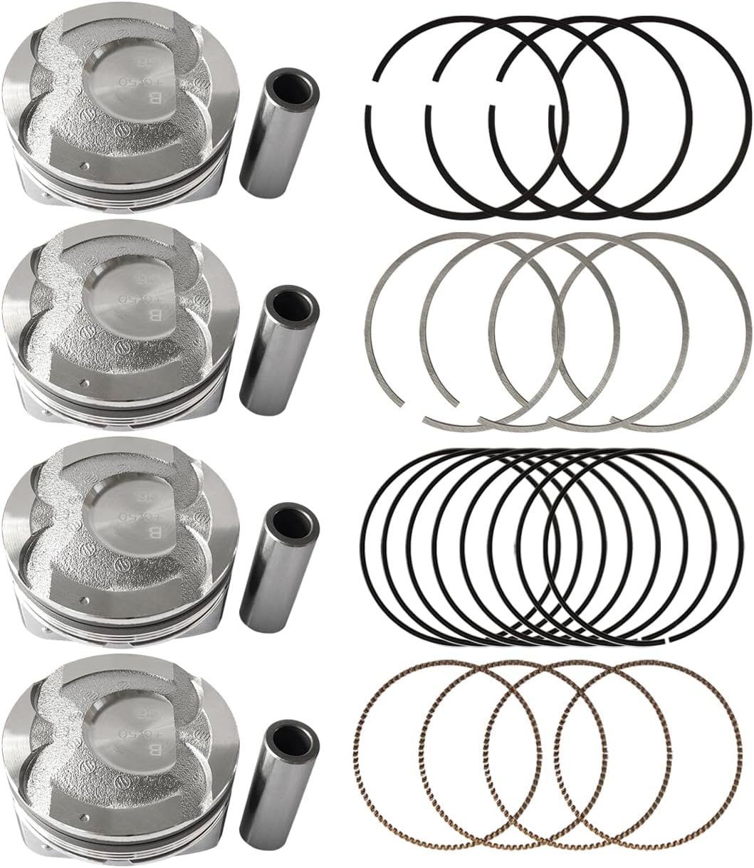 Oversize +0.50MM Engine Piston Ring Set Kit Compatible with 2012-2017 Hyundai Veloster Accent Kia Rio 1.6L, Replace 23041-2B600, 23041-2B610, 23041-2B620