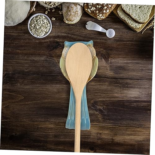 Miniatura 9 de Yardwe Soporte para cucharas de búho, herramientas de decoración, utensilios de servir para bufé, cucharas de sopa, plato de cerámica para reposo de
