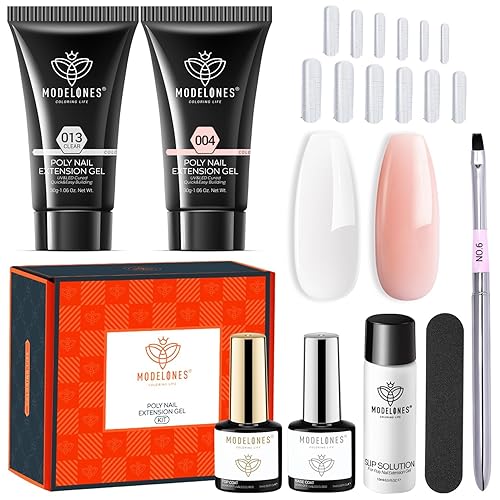 Modelones Kit de gel de uñas de polietileno de 10fl oz 2 piezas con solución deslizante mejora del constructor kit de inicio profesional todo en uno Modelones Kit de gel de uñas de polietileno de 10fl oz 2 piezas con solución deslizante mejora del constructor kit de inicio profesional todo en uno