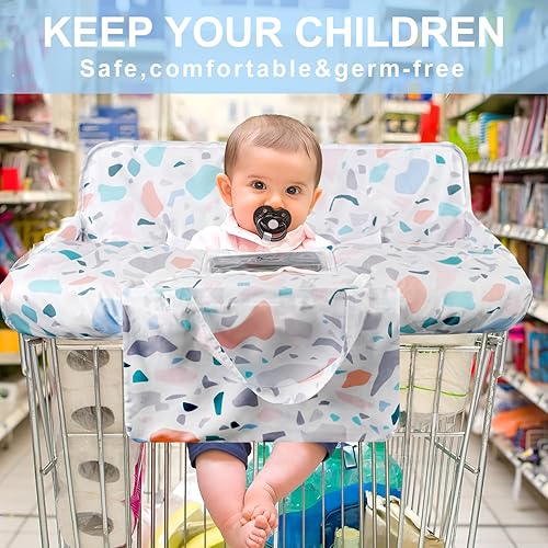 Miniatura 2 de Polovillae Funda para carrito de compras para bebé 2 en 1 Funda para silla alta con arnés de seguridad Multifuncional Patrón de manchas blancas