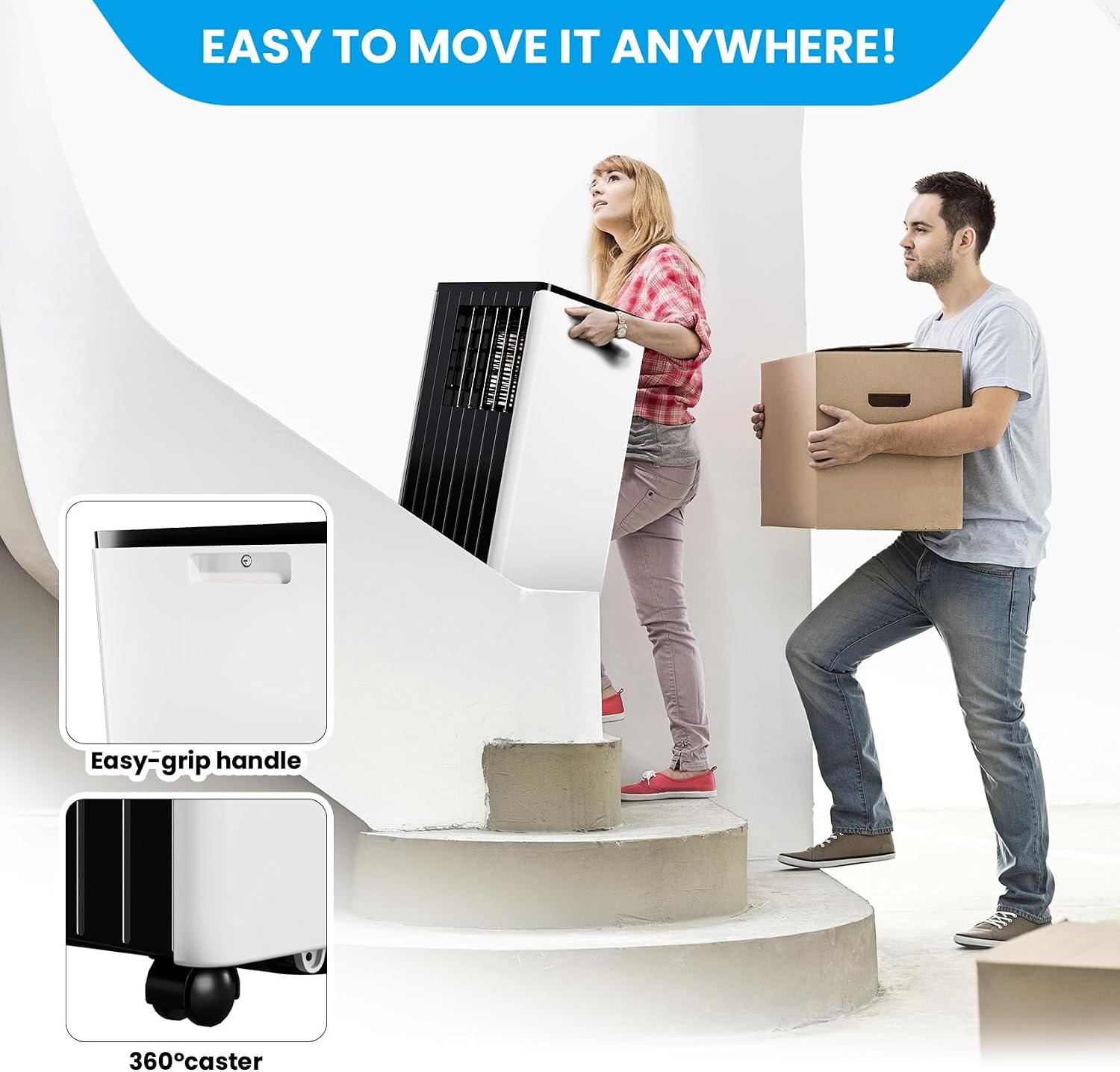 Portable Air Conditioners 8000 BTU Portable AC Unit, 3-in-1 Cooling Dehumidifier Fan, Remote Control, Sleep Mode, 24H Timer for Bedroom Dorm Office Up to 350 Sq Ft