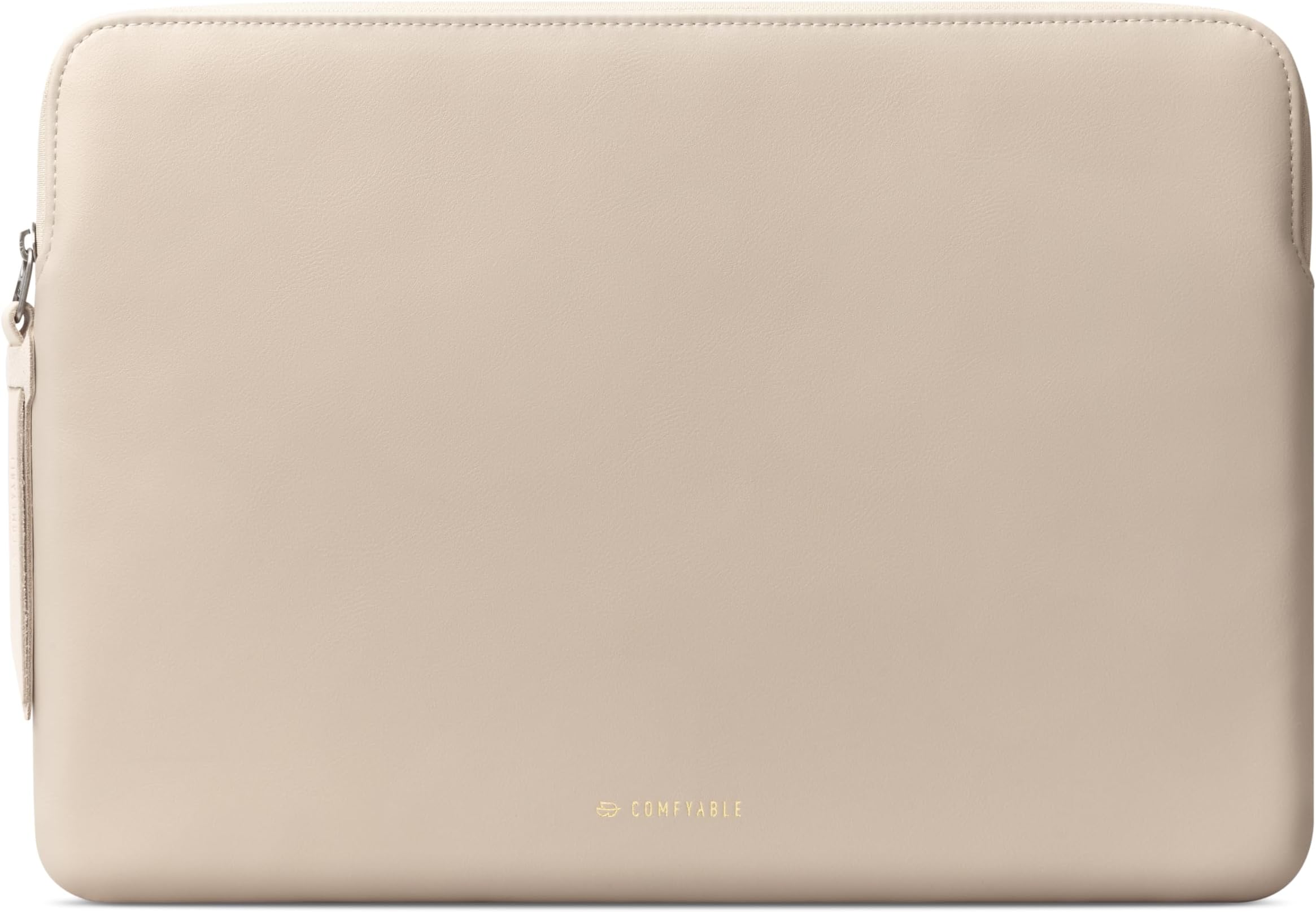 Comfyable Leather Laptop Sleeve Compatible with 16 Inch MacBook Pro M4 2024 & 15 Inch MacBook Air M4 M3 M2 2025, Dark Beige