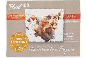 Fluid 100 Cold Press Watercolor Block: Premium 100% Cotton Paper for Exceptional Watercolor Painting
