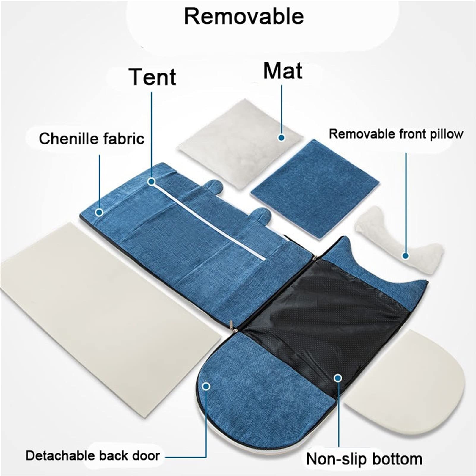 Sac de Couchage pour Chat avec Toit Igloo, Niche de Couchage pour Chat avec Capuchon en Coton PP pour l'hiver et Coussin Amovible et Lavable pour Petits Chats D'intérieur et Chiens