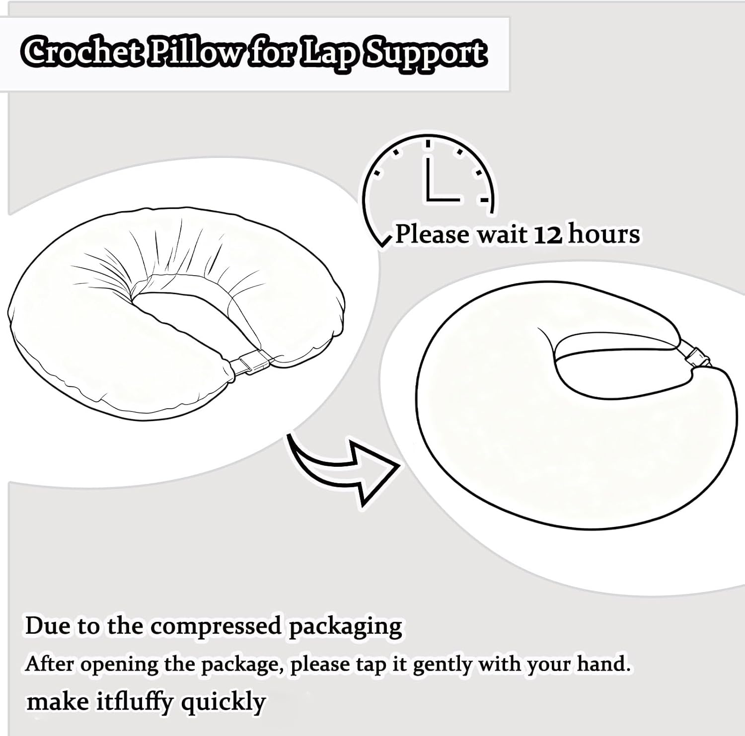 Crochet Pillow for Lap Support, for Bed or Sofa Gaming, Working, Reading, Laptop Multi-Purpose U-Shaped Arm Rest Support Pillows (Green)