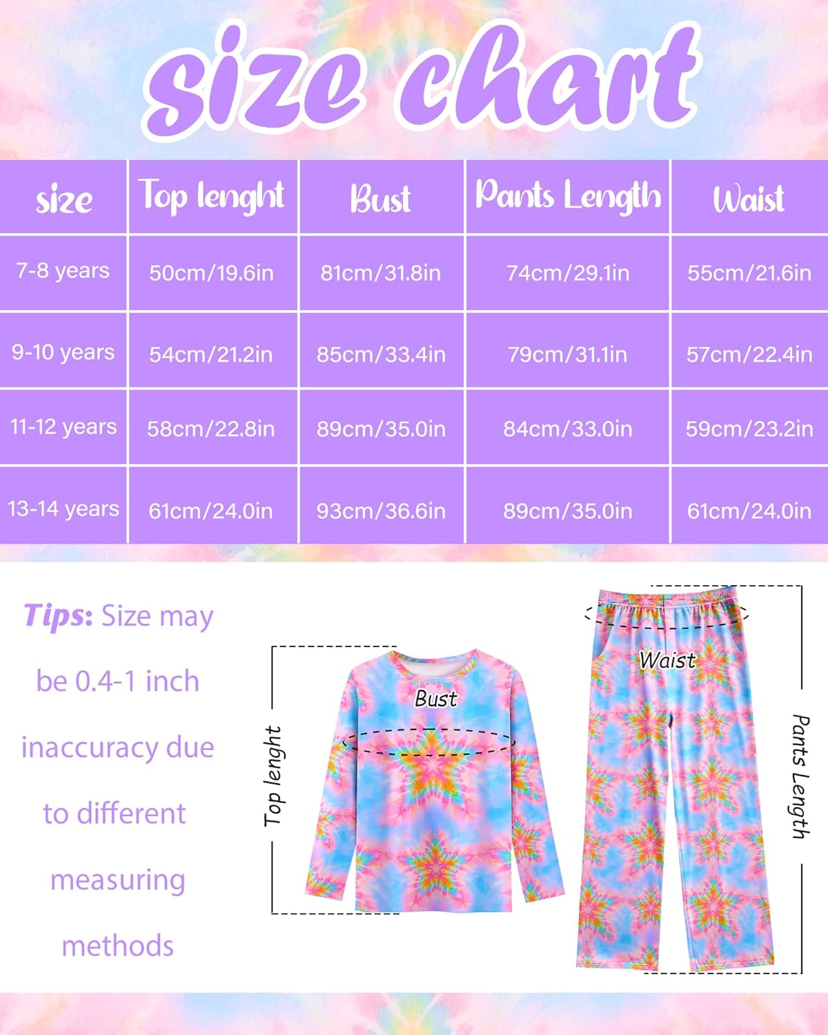 Nidoul Girls Pajamas Long Sleeve Pants 2PCS Pajama Sets Pjs Sleepwear Lounge for Tween Teen Kids 7-14Y - Image 7