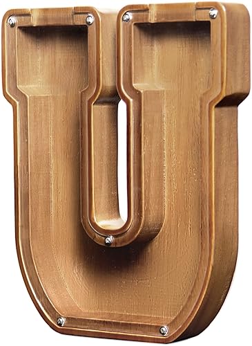 Alcancía grande de madera personalizada para niños, niñas, niños y adultos, el mejor regalo para amigos (9.2 pulgadas - U)