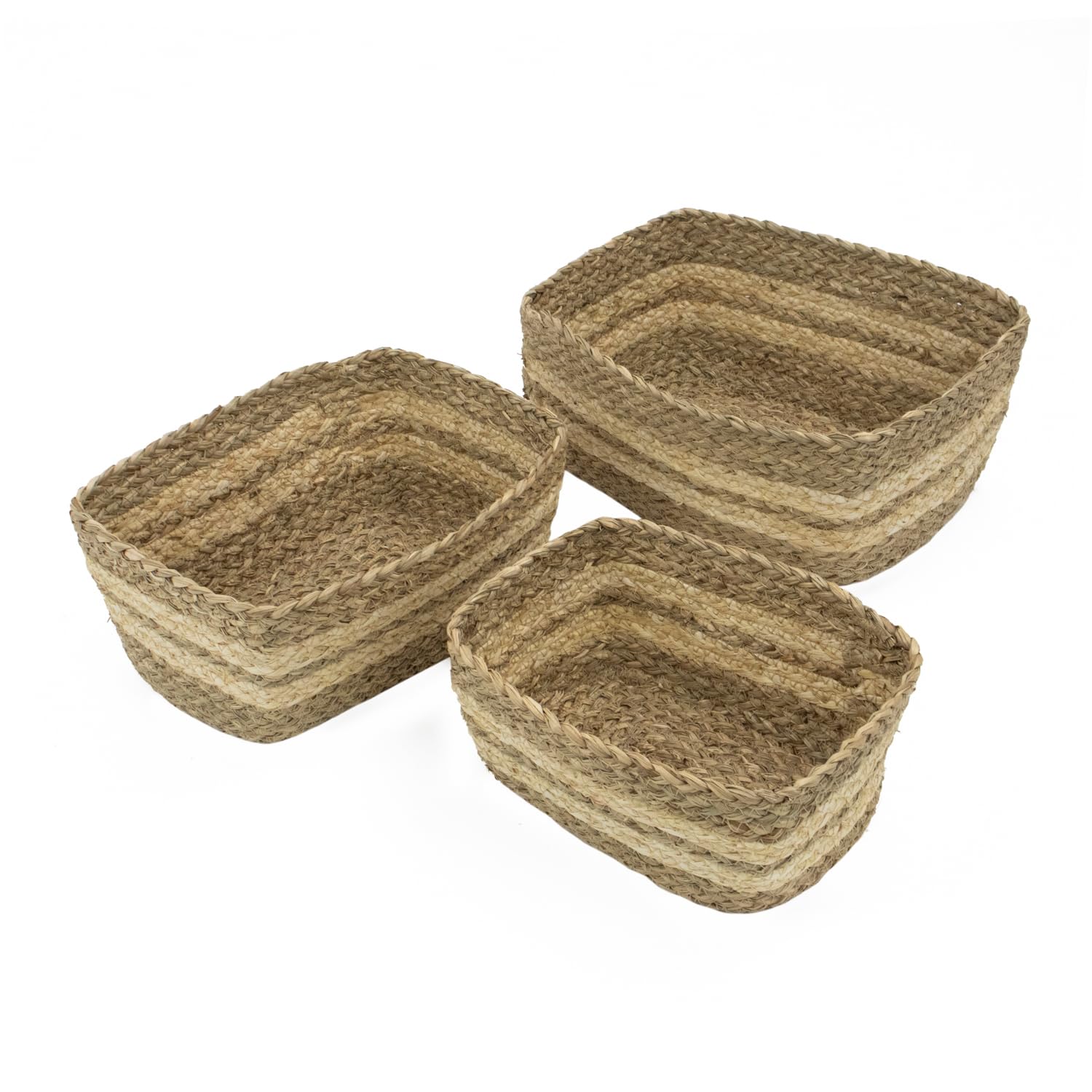 Julian Charles Natural Palma Set Of 3 Storage Baskets - One Size