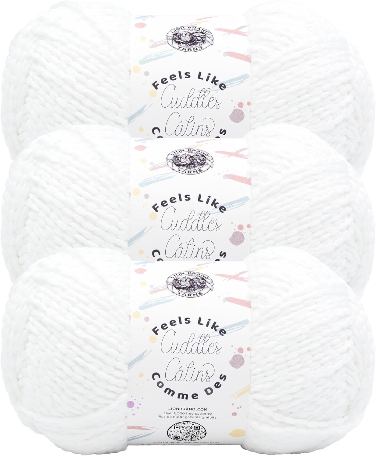 Lion Brand Yarn Feels Like Cuddles, Bulky Yarn for Knitting and Crochet, Leek, 3 Pack