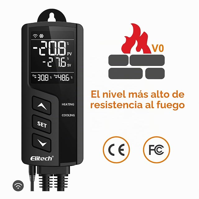 Foto 7 de 8 de Elitech STC-1000WIFI Dual Relay 220v Socket Termostato Digital con Sonda