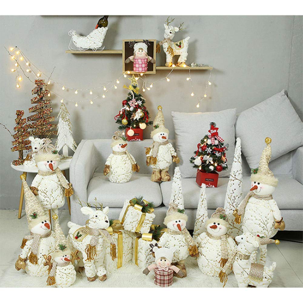 Ornamenti di Natale Scatole regalo, Set di 3 scatole regalo in peluche a LED illuminate. Set di pacchi natalizi in ferro decorativo quadrato rotondo natalizio(Square)