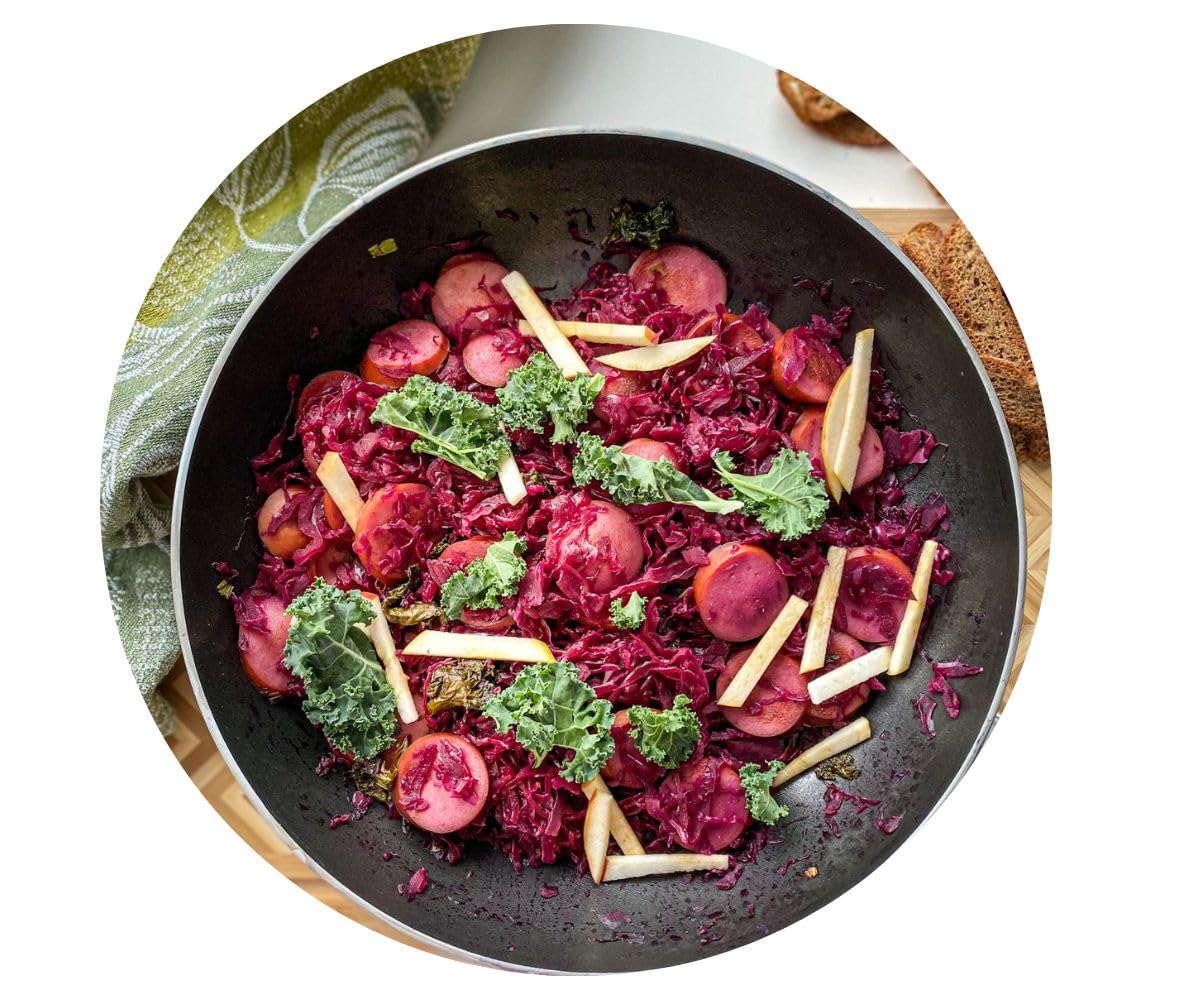 Euro-East Fermentierter Rotkohl 6er Pack im Glas | Hervorragende Ergänzung zu einer Vielzahl von Gerichten | Reich an Antioxidantien, Vitamin C und E | 6 x 460 g