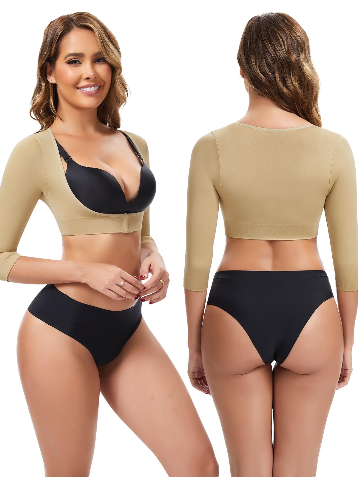 Joyshaper Mangas Comprimidas Del Brazo Femenino Blusa Tallada Con Mangas de Brazo El Cuerpo Superior Comprime Espalda Apoya Hombro