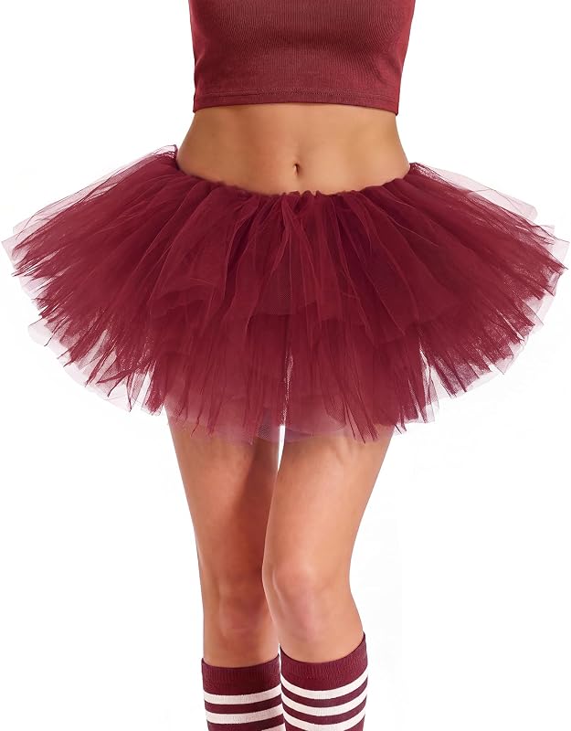 Zando Tutu for Women Adults 5 Layers Puffy Tulle Dance Ballet Skirts