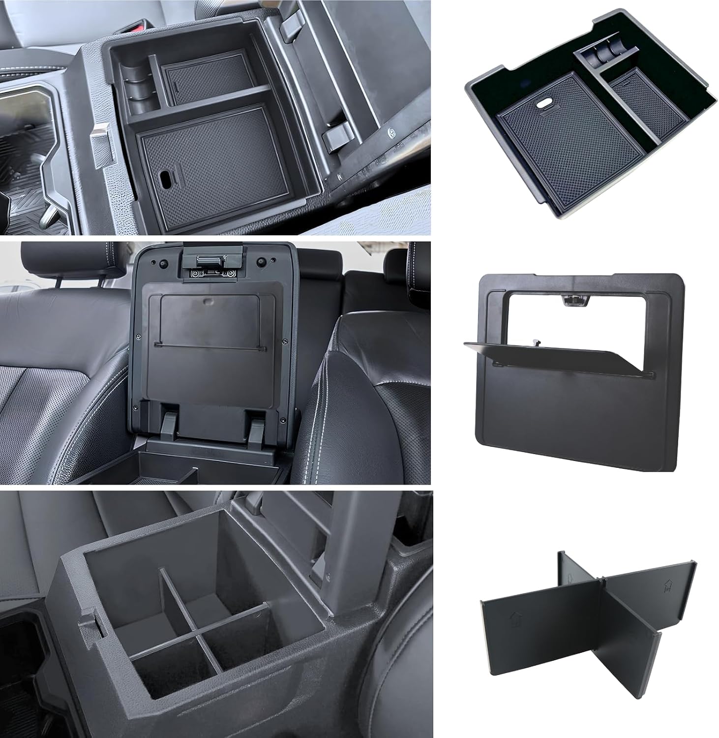 2PCS Centre Console Organizer Tray for Toyota 2024 2025 Tacoma(4th Gen) Accessories Armrest Storage Box and Hidden Storage Box Secret Compartment