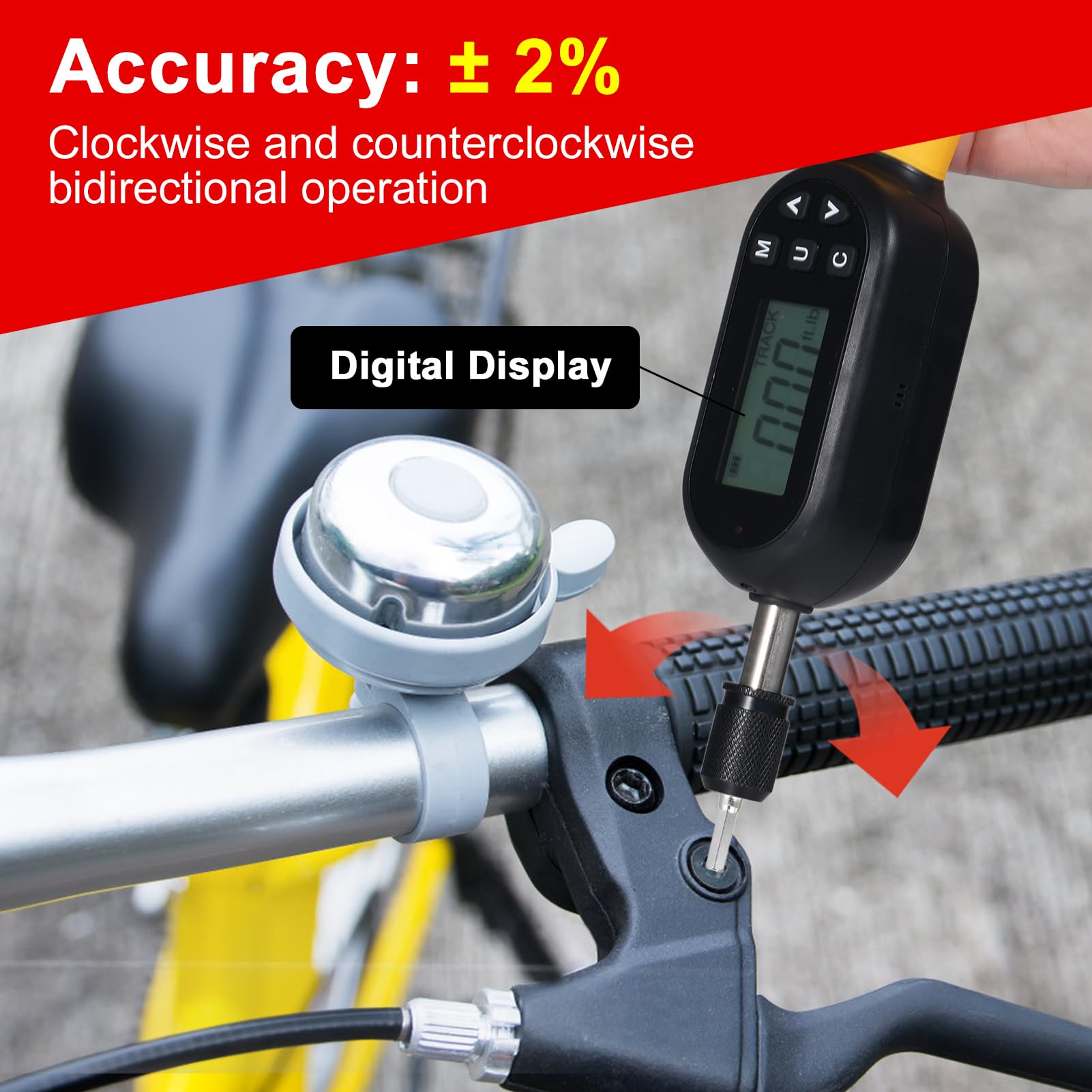 Tournevis Dynamométrique Numérique 1.2-12Nm avec Rétroéclairage LED et Buzzer pour Réparation Vélo Automobile Outils de Serrage Professionnel Précis