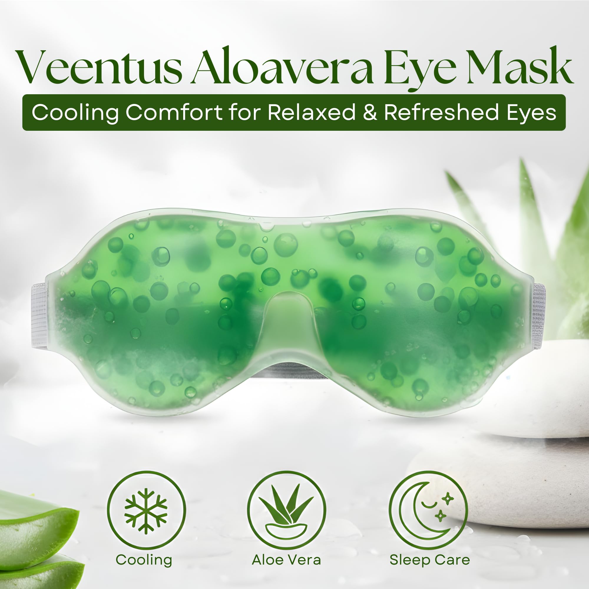 Aloevera Eye Mask | Reusable Eye Cooling Mask for Sleeping & Relaxation | Soft Eye Gel Mask for Puffiness, Dark Circles, Tired Eyes & Daily Eye Care (Pack of 1) — Amazon image 8