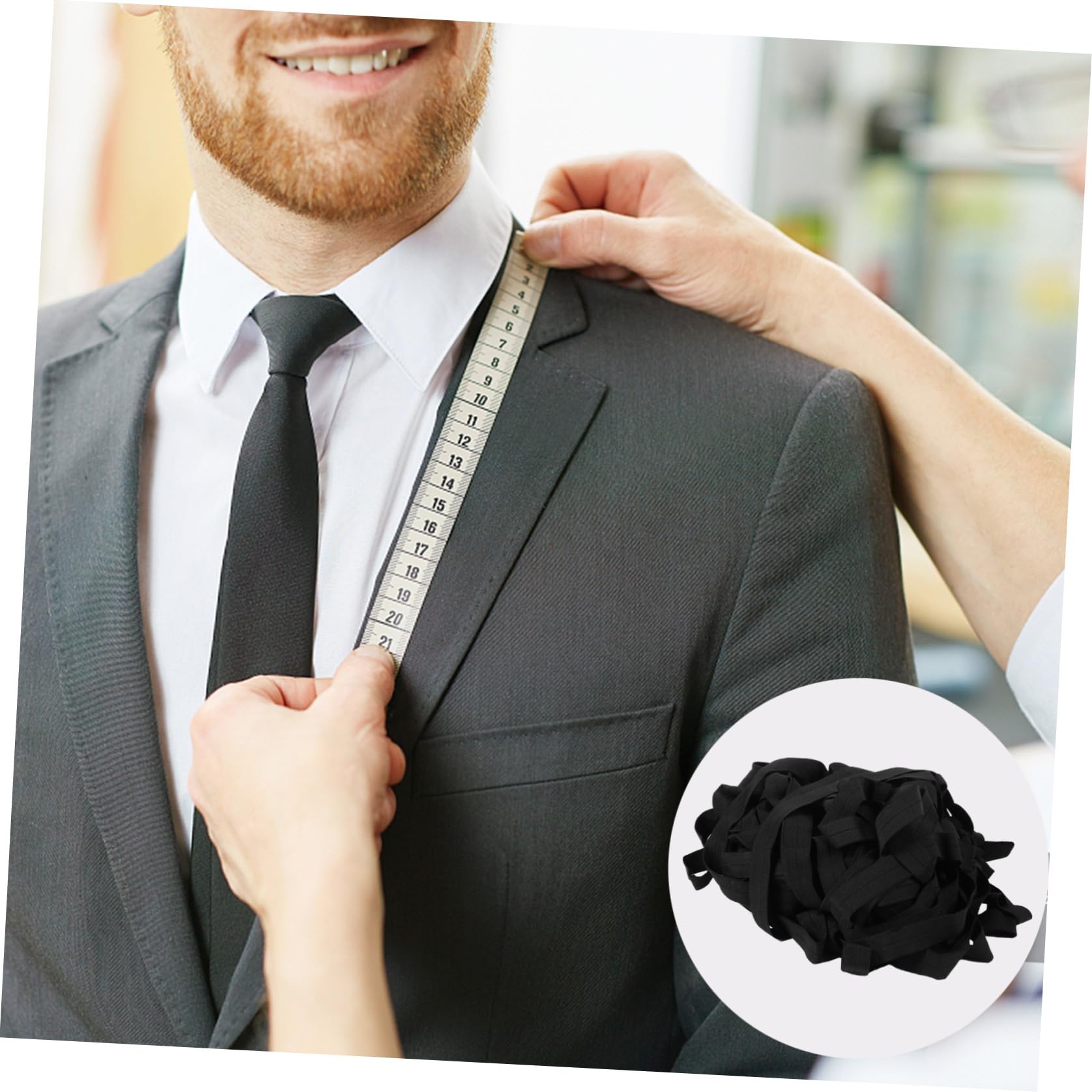 SEWACC Cinta al Bies de Algodón Negro para Coser y Dobladillo Doble Pliegue Resistente Adecuado para Confección y Manualidades