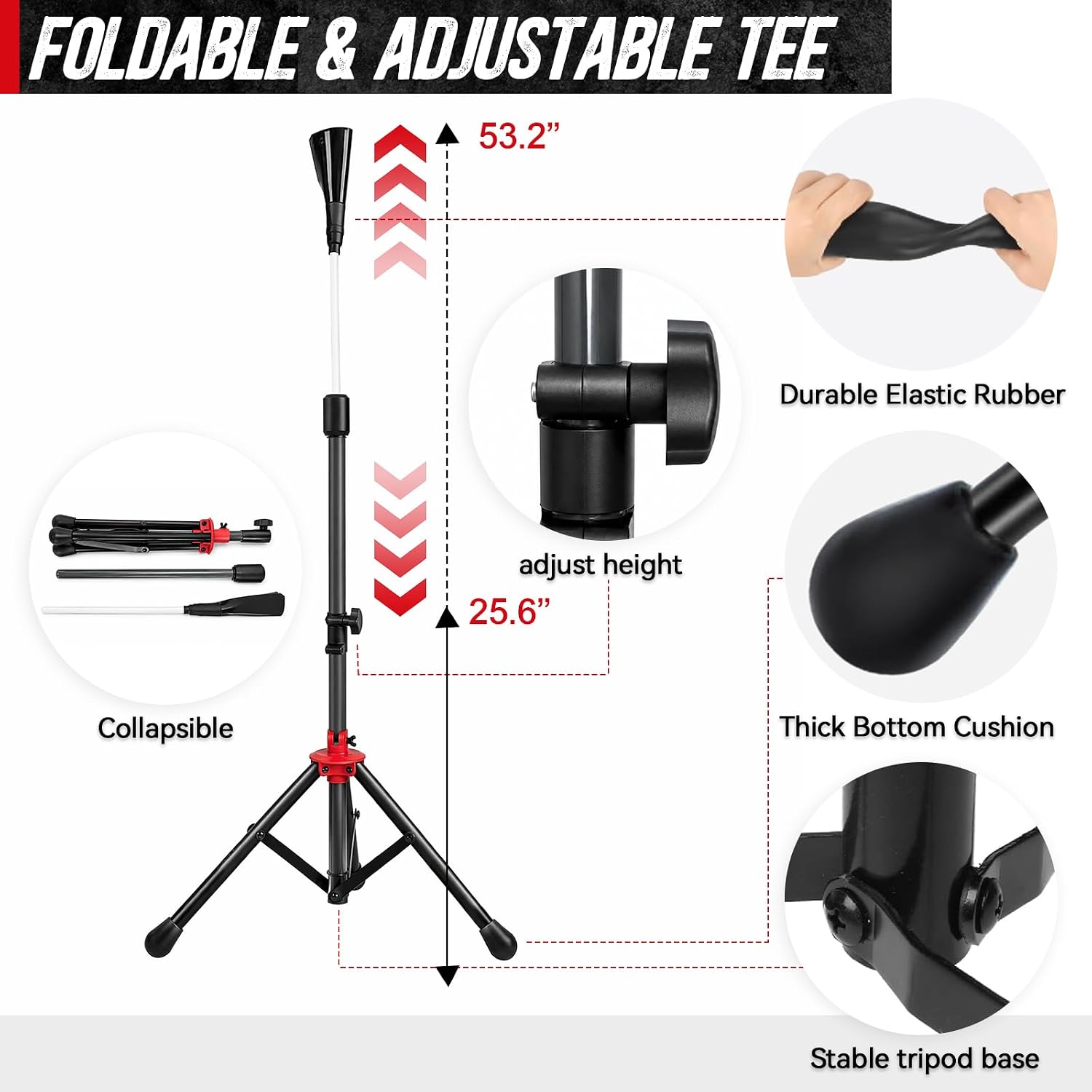 7' x 7' Baseball Net Set with Travel Tee, 3 Weighted Balls & Strike Zone for Hitting, Pitching, Batting & Fielding Training | Collapsible Portable Training Net for Indoor & Outdoor