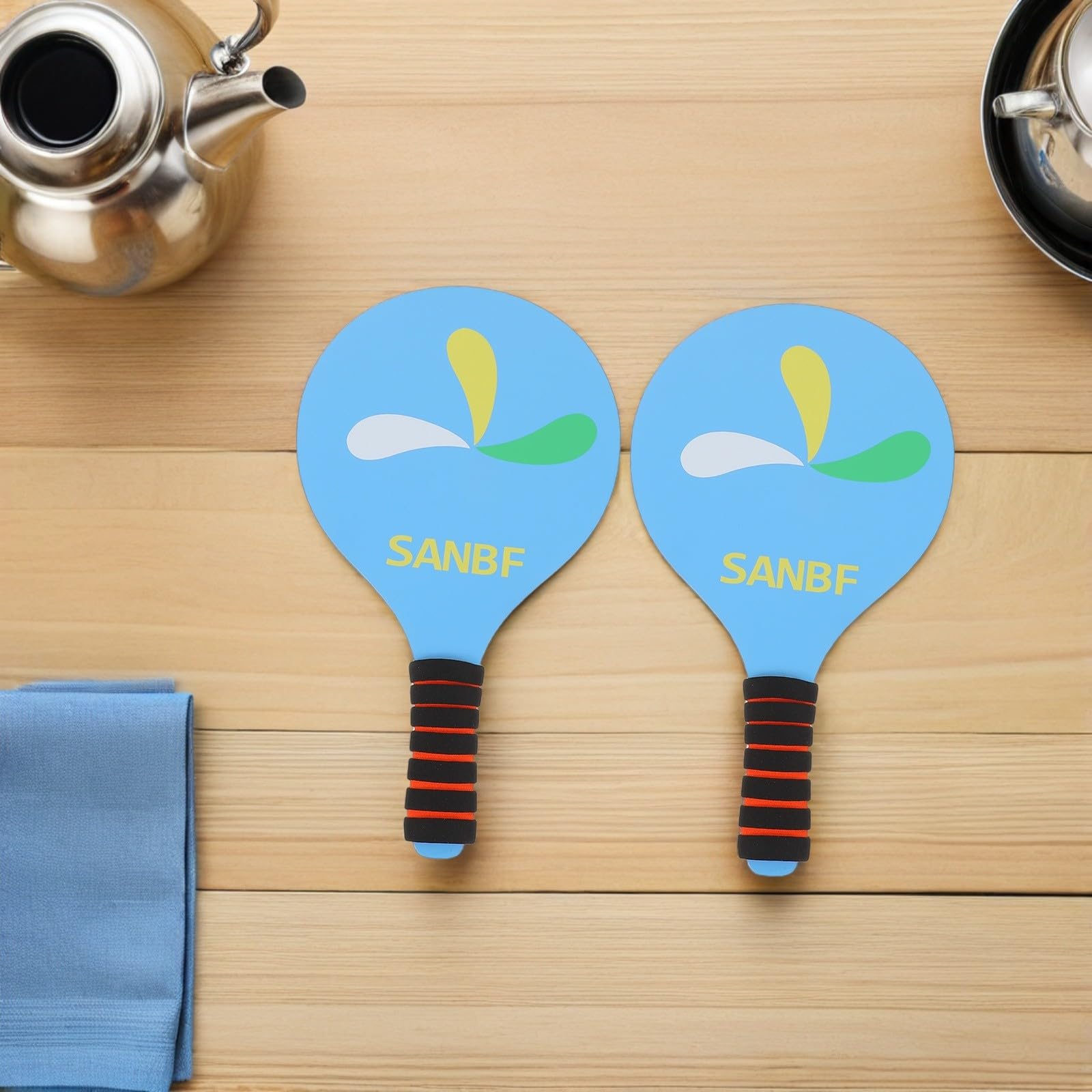YARNOW Set da Badminton Portatile Racchette Spesse per Adulti | Legno, Spugna e Piume D'anatra, Palline e Volani Inclusi, per Attività Ricreative e Cortile