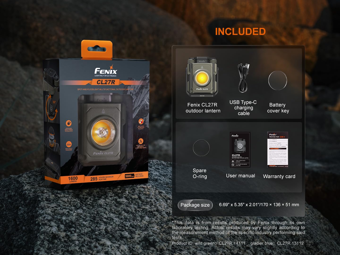 Fenix CL27R LED Campinglampe Aufladbar,1600 Lumen,USB-C Wiederaufladbare,180M,IP66 Wasserdicht Dimmbar Campingleuchte,360°-Magnetgriff,Rotlichtmodus,285 Stunden max,Outdoor Tragbar Camping Zelt Grün