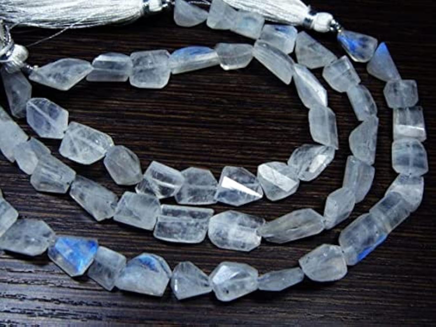 Pierre de lune arc-en-ciel en fil de perles de 20cm pour vos ateliers bijoux du week-end