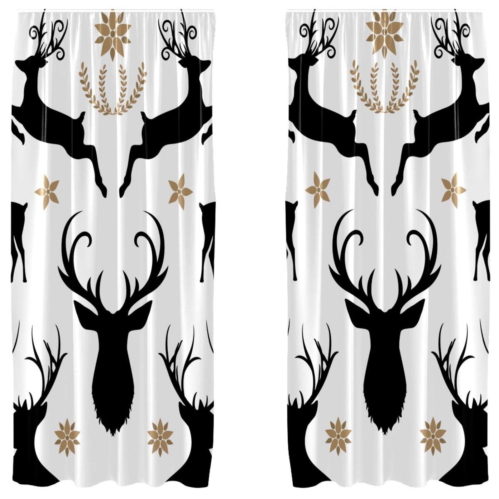 Paneles de decoración floral Raindeer-01 en formato 55 x 84 pulgadas para ventanas