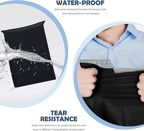 Miniatura 5 de GSSUSA Paquete de 50 sobres de polietileno de 12 x 15.5 pulgadas, bolsas de envío autoadhesivas para ropa, sobres de envío negros impermeables para