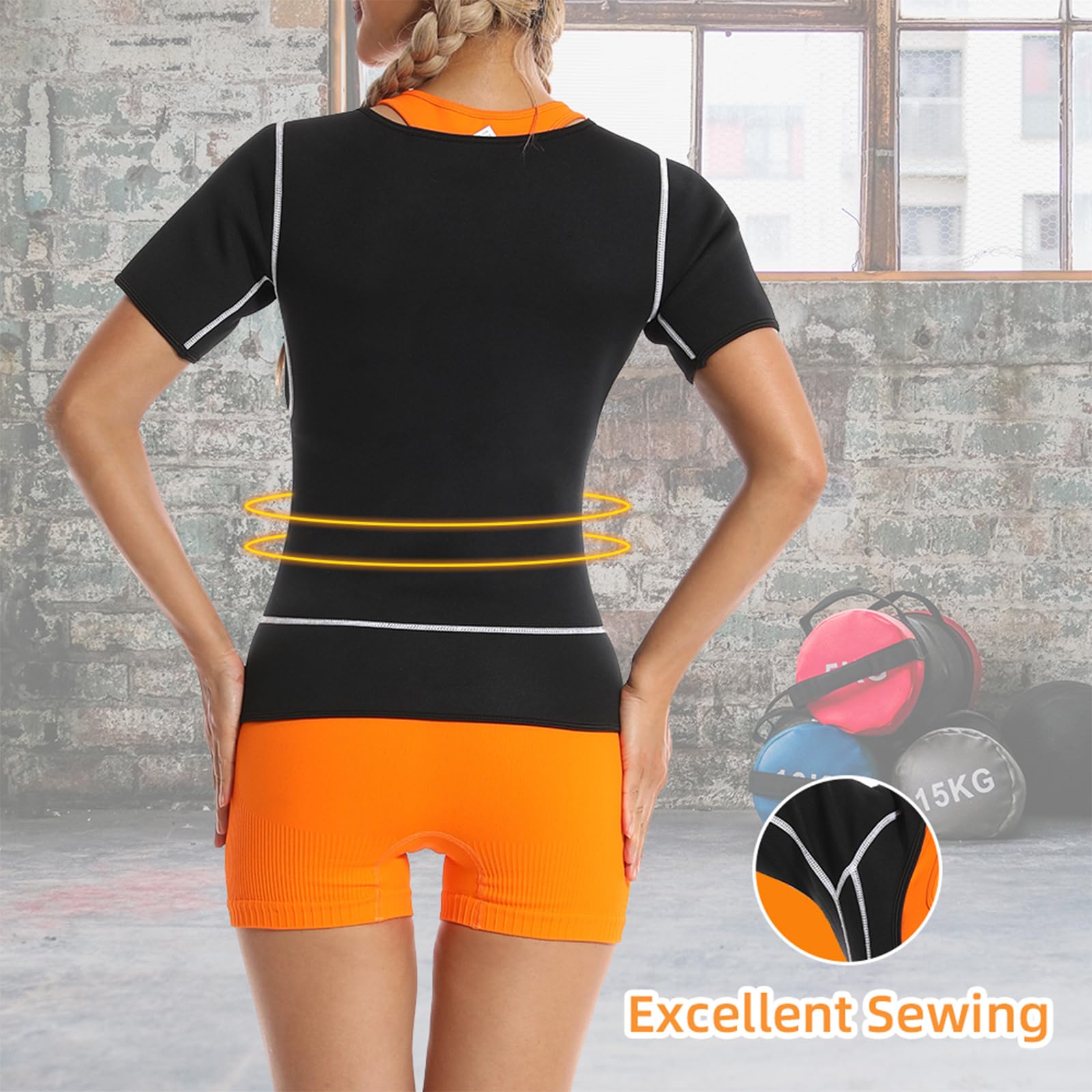 Vigorix Sauna Suit for Women Neoprene Waist Trainer Weight Loss Sauna Vest Exercise Sauna Body Shaper Sweat Suit (L)