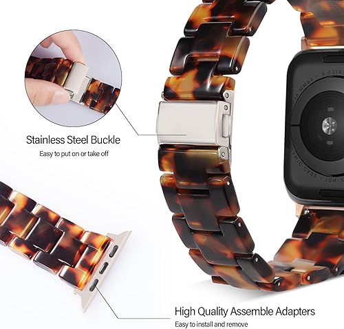 Miniatura 3 de HOPO Compatible con Apple Watch Band Series Ultra1110987, pulsera de resina fina, moderna, ligera, repuesto para iWatch Series 654321SE para mujeres