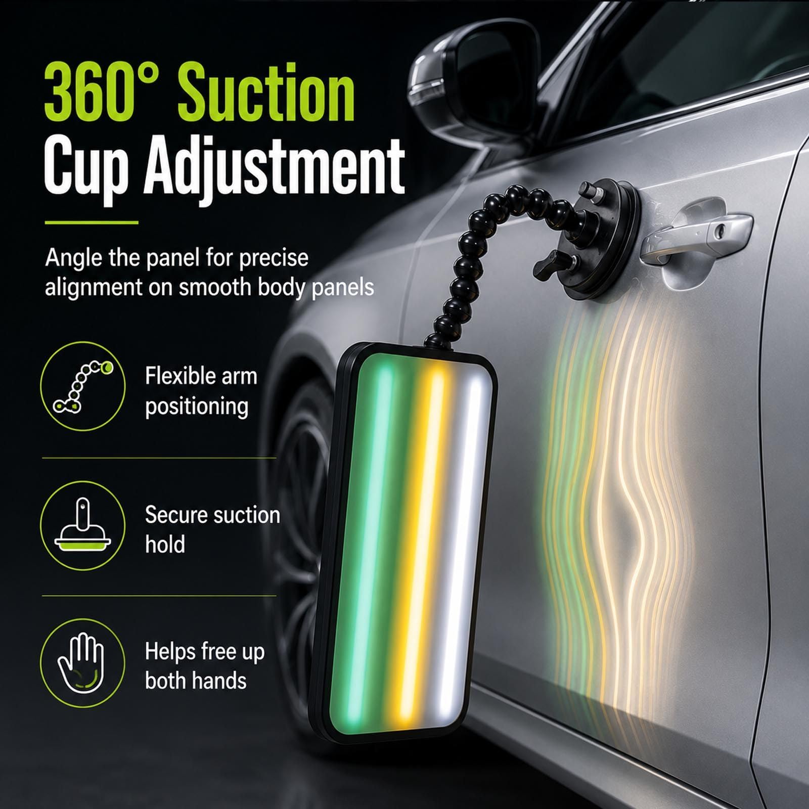 Pannello riflettente PDR con LED 9 colori e supporto regolabile