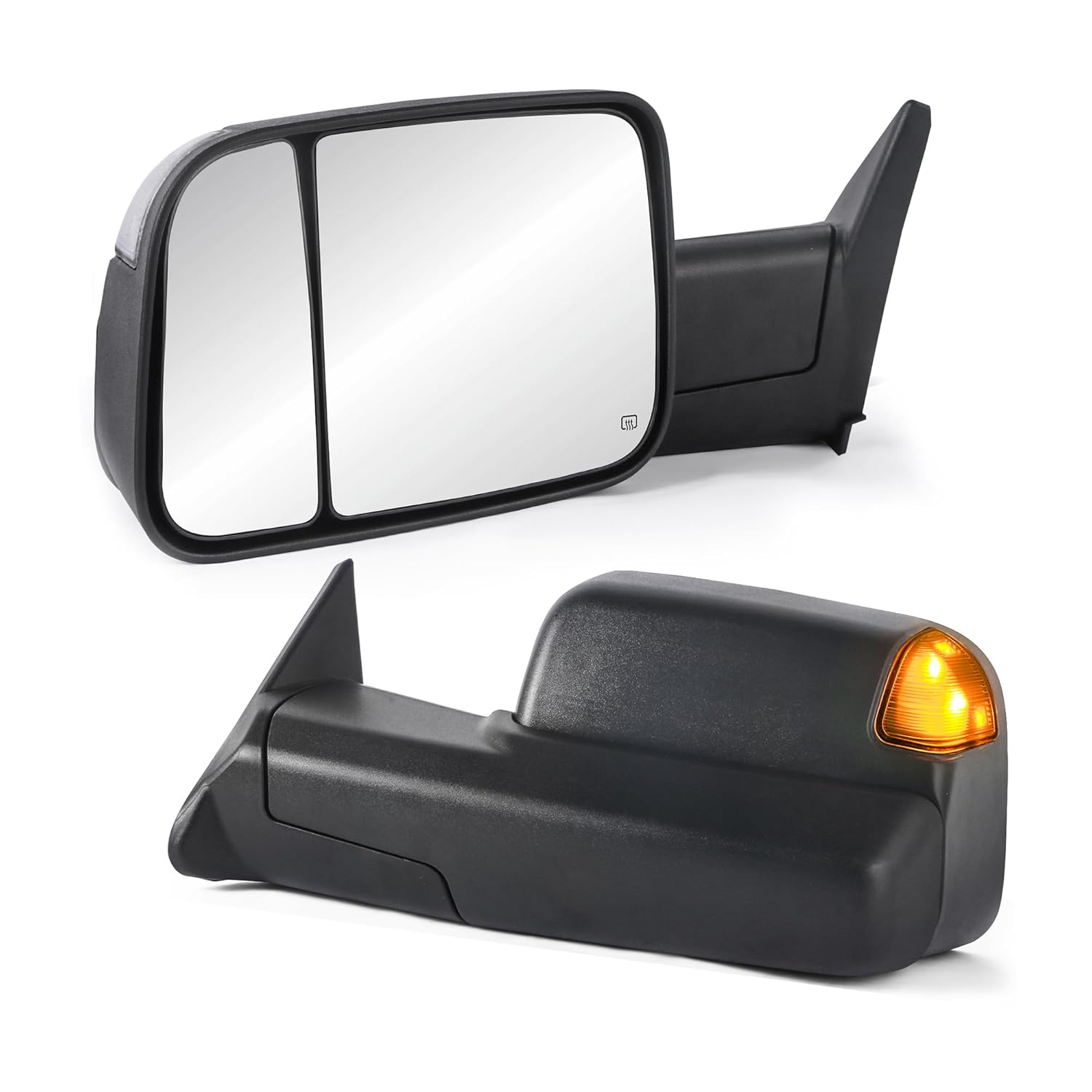 MOSTPLUS Left Driver Side Power Heated Mirror Compatible with 2009-2018 Ram 1500 2500 3500/2019-2023 Ram 1500 Classic with Foldaway Led Turn Light, Puddle Lights Black