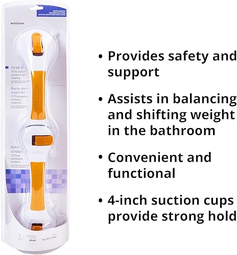 Miniatura 2 de McKesson Barra de agarre giratoria de plástico para baño, 9.75 pulgadas de largo, 1 unidad