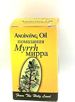 ZULUF Myrrh Anointing Oil 10ml (.34 fl oz) Holy Land Jerusalem Prayer Oil, Biblical Mirra Fragrance Glass Roll-On Bottle for Church Worship Devotion Christian Gift Made in Israel NPER020