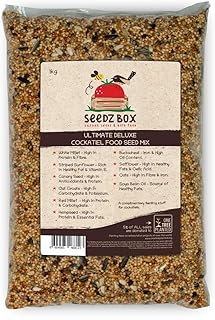 Cockatiel Food - Seed Feed Mix 1kg - SeedzBox Deluxe Cockatiel Bird Food - Complete Foodstuff For Cockatiels Weiro Bird Quarrion - Donation to OneTreePlanted