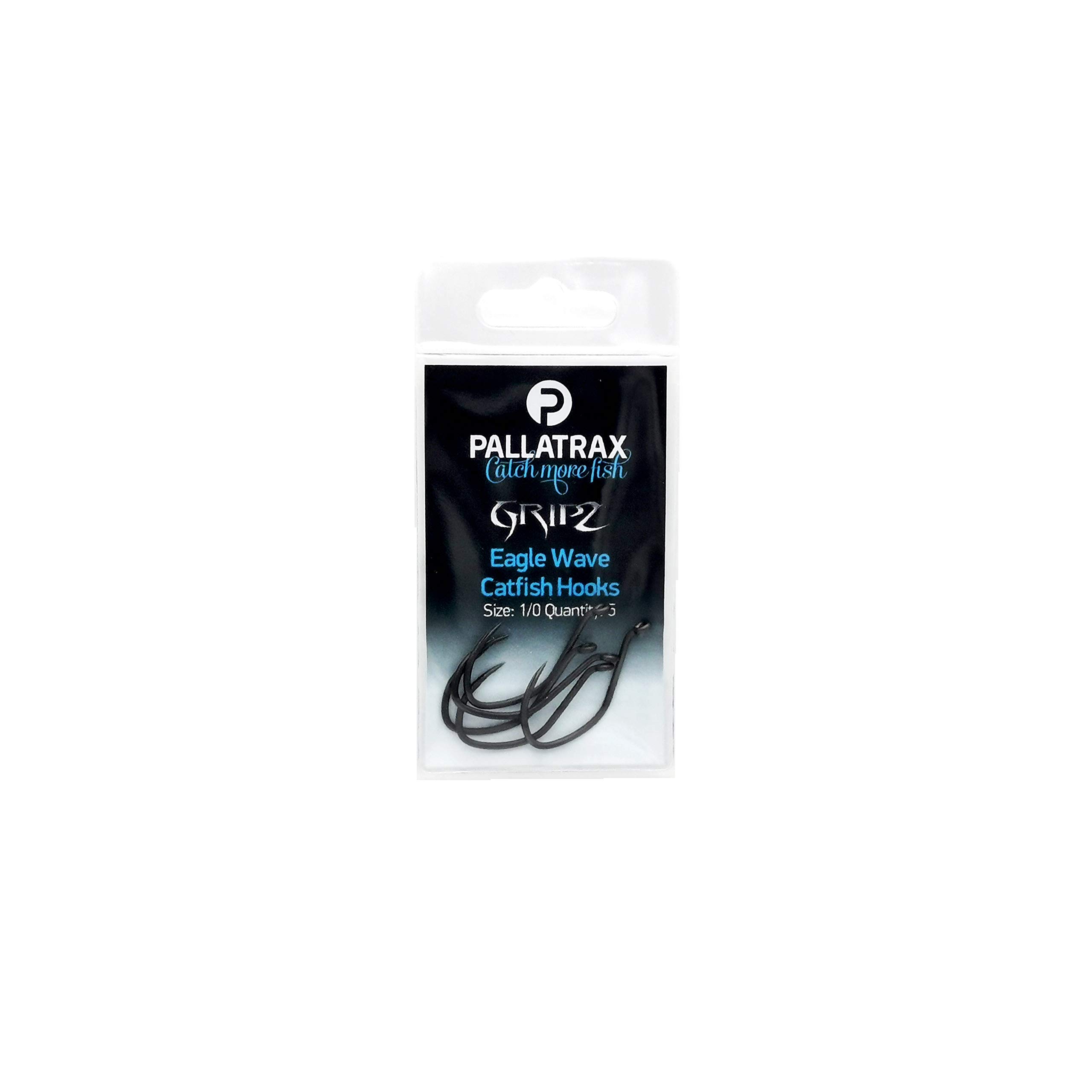 Pallatrax Gripz Eagle Wave Catfish Fishing Hooks Size 1/0 - Not barbed or barbless