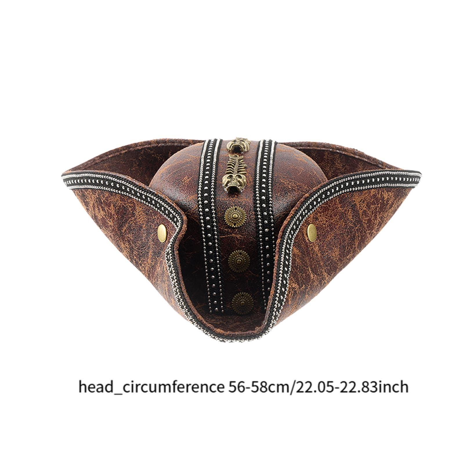 Cappello da pirata a per uomo e donna, accessori per costumi di Halloween e feste in maschera