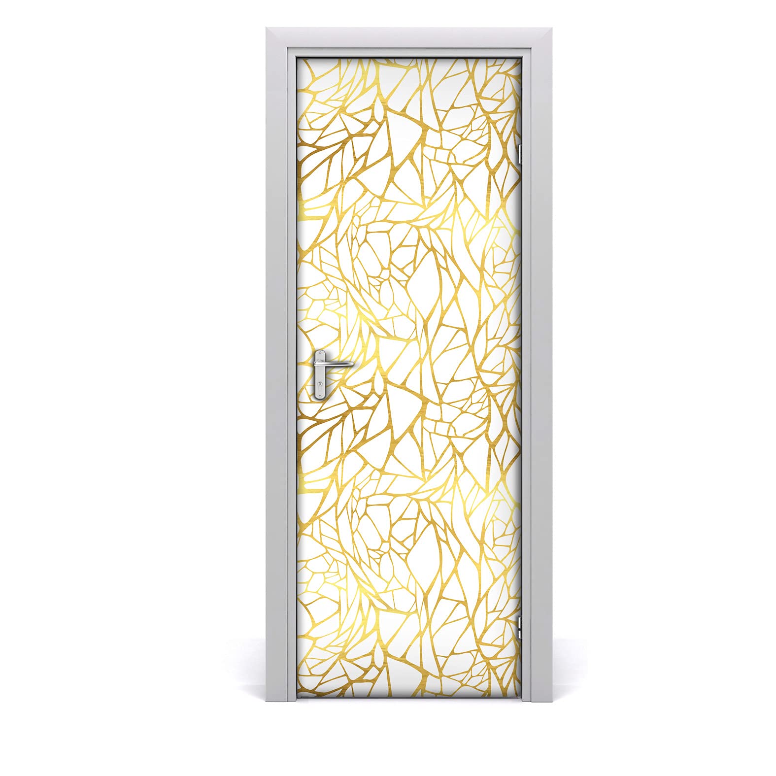 Papier peint sur la porte mural ornement doré pour salon et chambre 77x200 cm