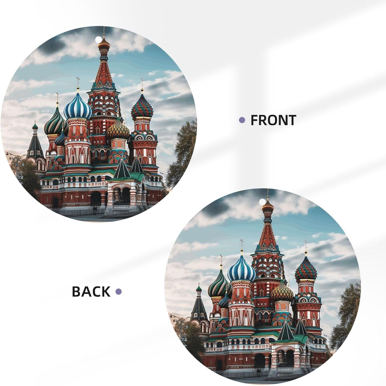 St Basil Cathedral Red Square In Moscow Car Air Fresheners Cards Set of 4 Pieces, Long-Lasting Auto Aromatherapy Tablets Gifts Car Rearview Mirror Pendant Hanging Scented Cards for Wardrobe Bathroom image 3