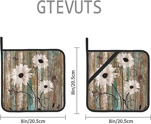 Miniatura 3 de Paquete de 2 soportes para ollas de madera rústica con lazos para colgar, juego de agarraderas para decoración de concurso, encimera resistente al