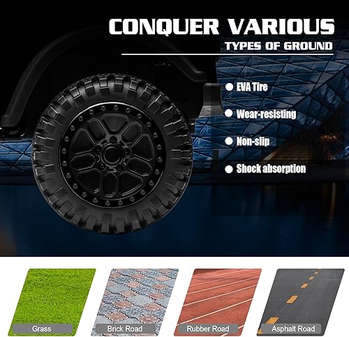 Miniatura 6 de POSTACK Auto de paseo de 24 voltios con control remoto parental, vehículo eléctrico alimentado por batería 4x4, juguete UTV 4WD para que los niños