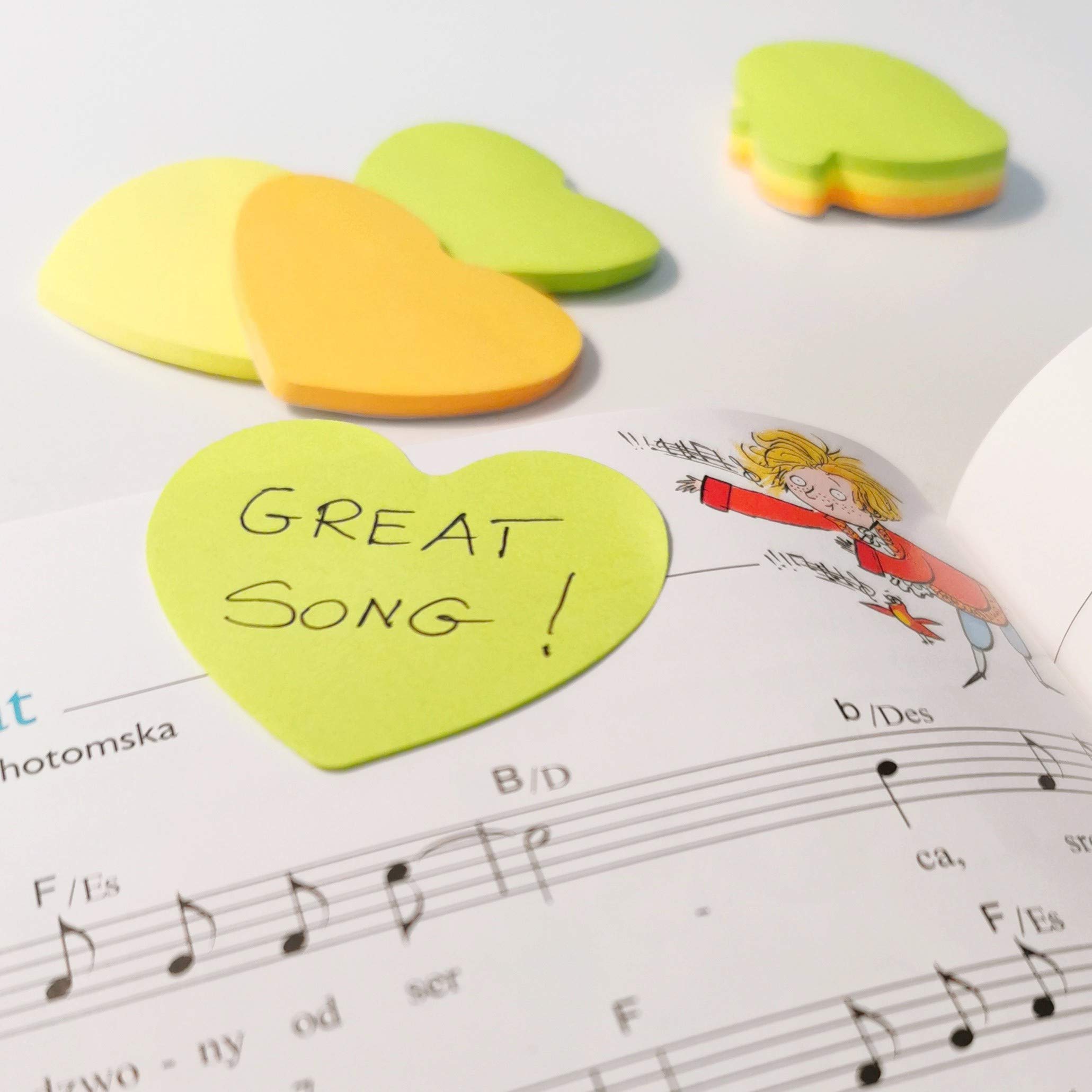 D.RECT - Sticky Notes Set | 45x45 mm, 100 pezzi | Blocchetti di foglietti autoadesivi colorati in diverse forme: mela, cuore, foglie, fiore, nuvola, vetro | 75 fogli