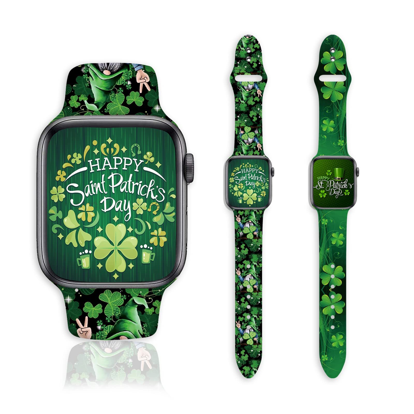 2 Pack Holiday Watch Bands for Apple Watch Band 38mm/40mm/41mm/42mm/44mm/45mm for iWatch SE/Series 7 6 5 4 3 2 1, Replaceable Soft Silicone Cute Pattern Printed Sport Watch Bands