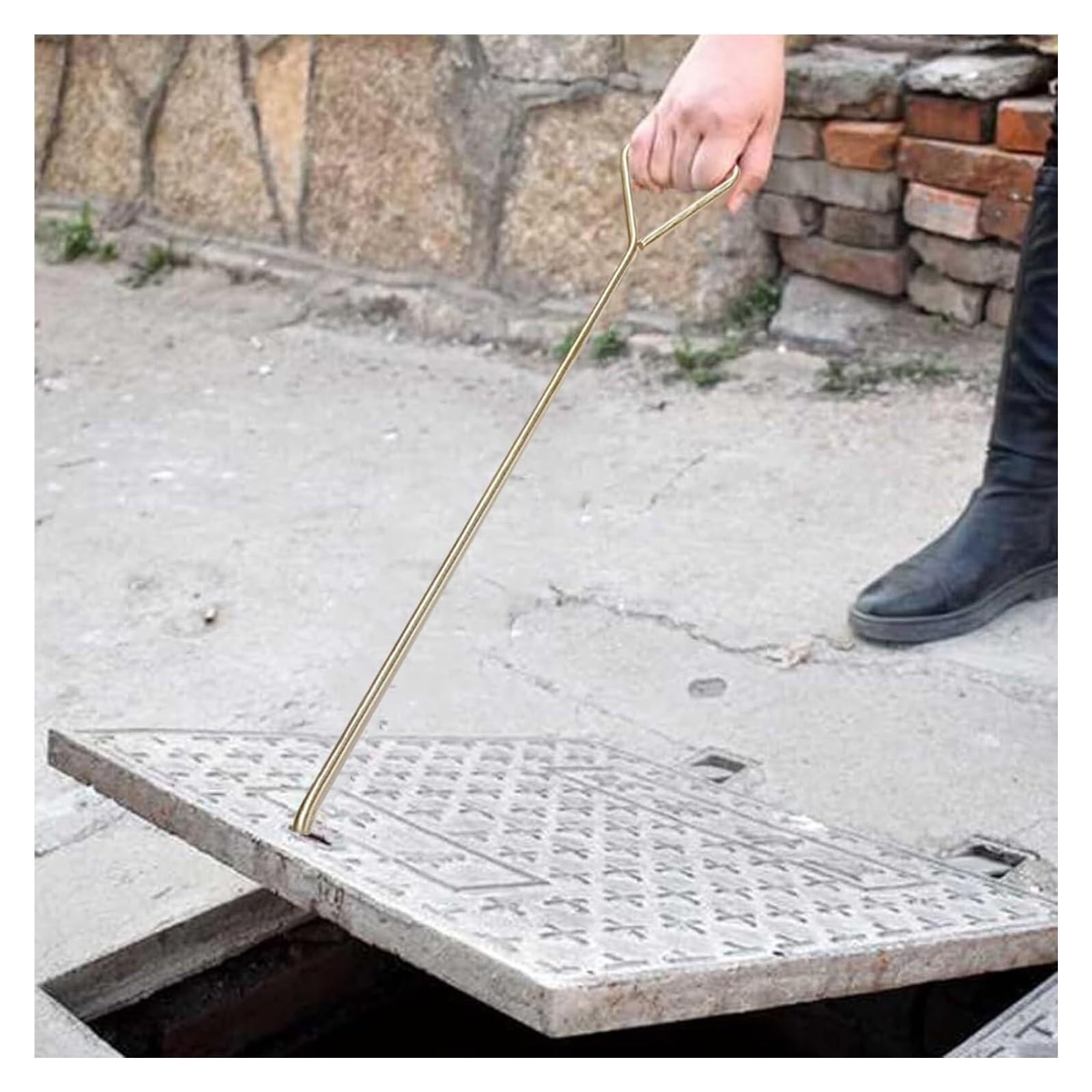DARZYS Manhole Hook Tool, Manhole Cover Hook, Portable Roller Shutters Pulling Tool, Sturdy Drain Grate Lifter(80cm (31 1/2