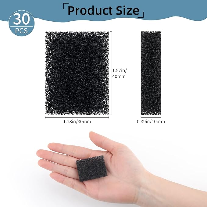 30 Filtros de Espuma para Fuente de Agua Petkit Eversweet 3 Pro/Solo 2/Solo SE miniatura 2