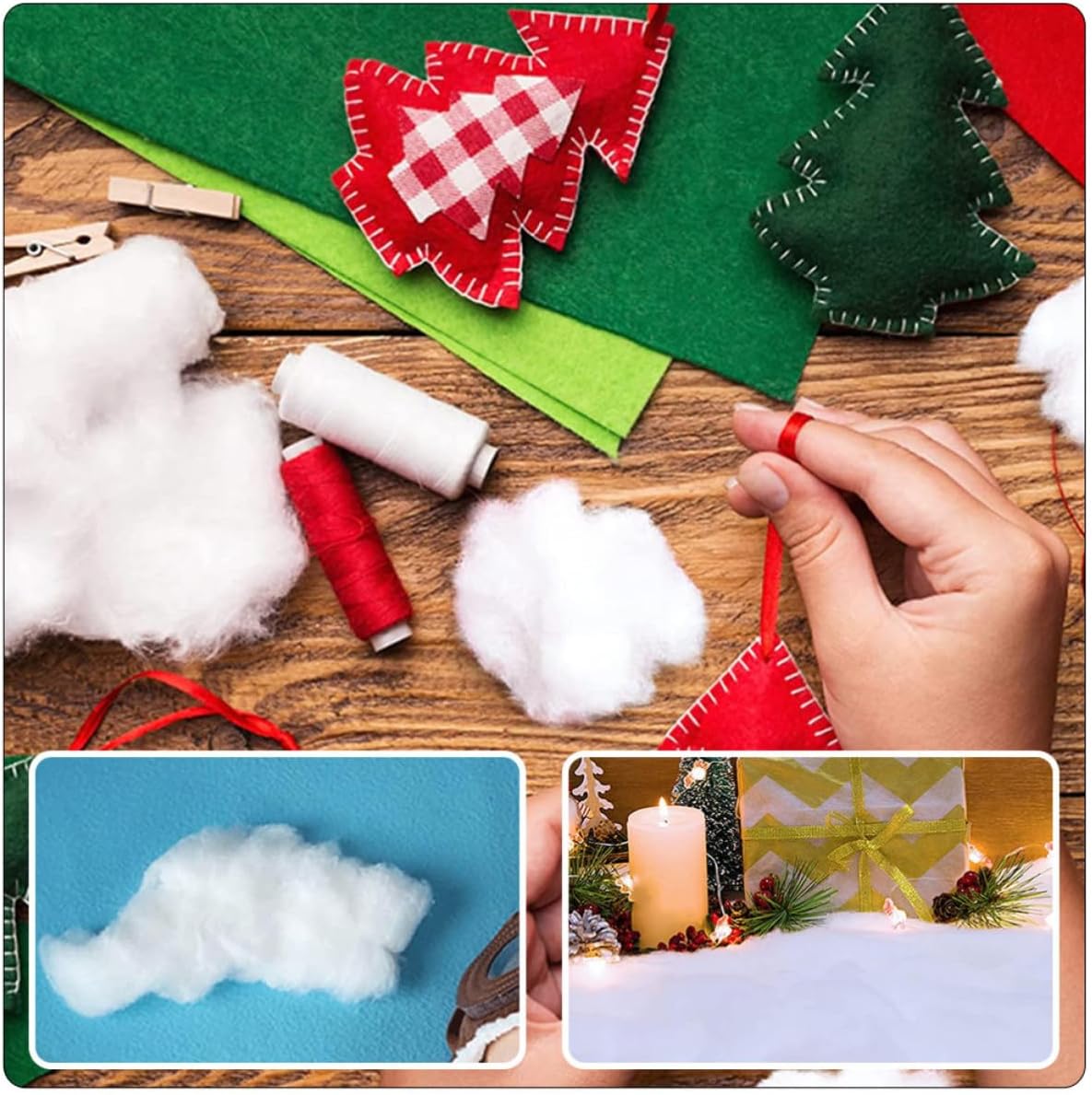 2pcs Artificial Snow Carpet Fluffy White Polyester Sheet for Christmas and Xmas Party Decoration, Lightweight Thick Snow Blanket that Adds Holiday Atmosphere and Won't Scratch